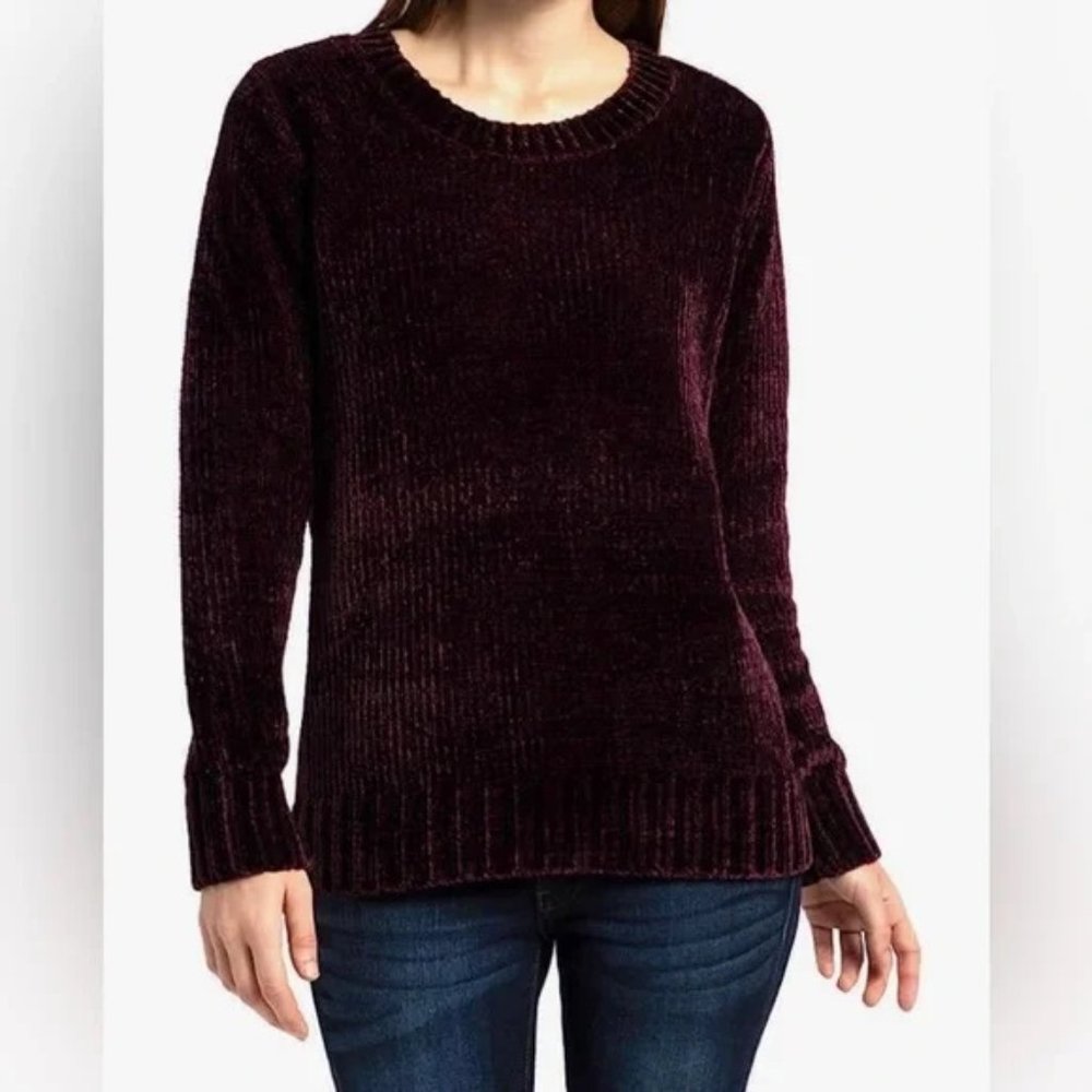 Orvis Plum/Purple Extremely Soft Ribbed Oversized Sweater - Size Small